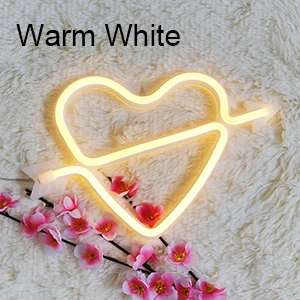 heart warm white Ночной светильник, неоновый светильник s для дня рождения, свадьбы, вечеринки, спальни, настенный светильник, Настенный декор, ночной Светильник - Испускаемый цвет: heart warm white