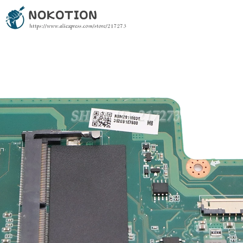 NOKOTION NBMZS11003 NB. MZS11.003 для acer ES1-731 Материнская плата ноутбука DAZYLBMB6E0 W/N3050 cpu полностью протестирована