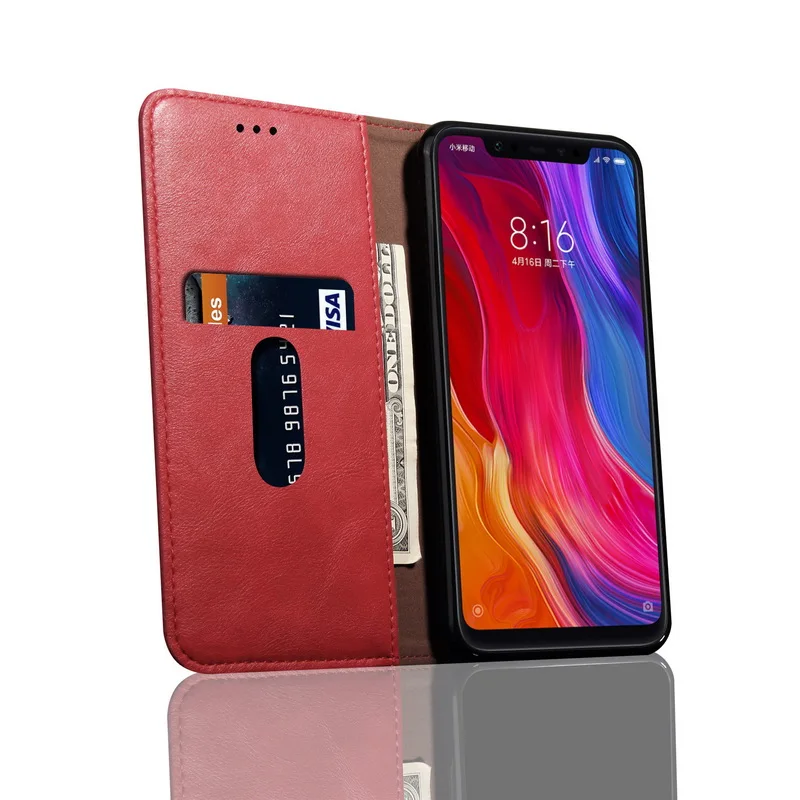 Чехол-бумажник из искусственной кожи для Xiao mi PocoPhone F1 mi 8 Lite A1 A2 5X 6X откидной Чехол-книжка с отделением для карт чехол для Xiao mi 8 SE