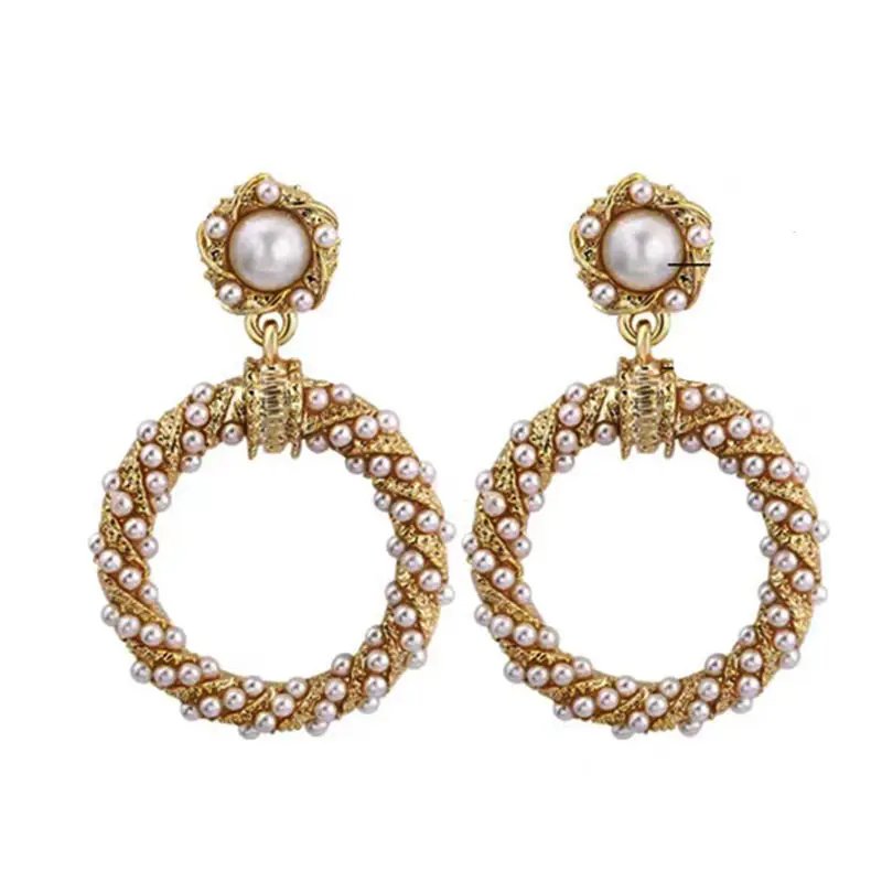 2019 новые роскошные круглые маленькие жемчужины серьги для женщин сплав круг