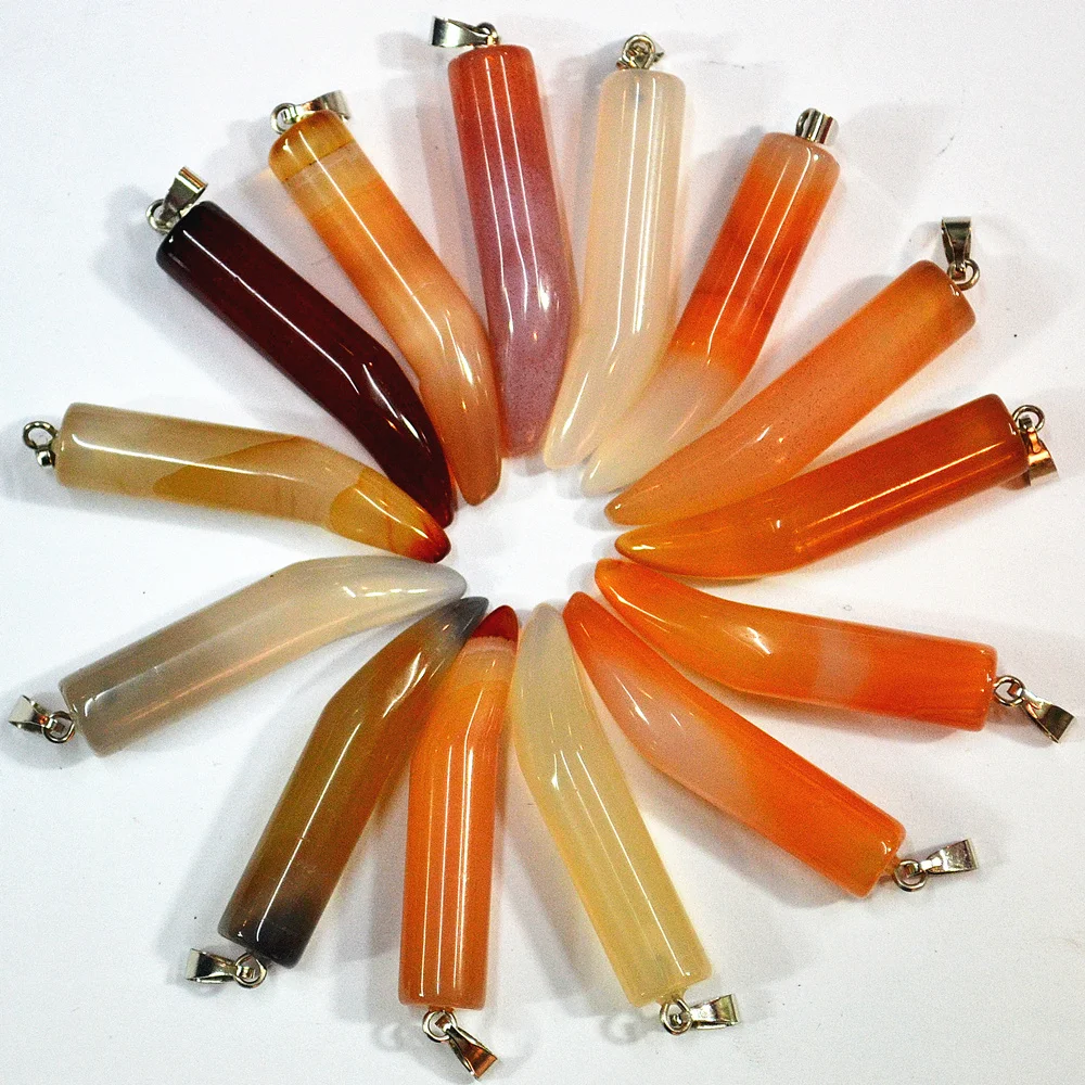 Женские кулоны из натурального камня серьги в форме рога оникса 12 шт./лот