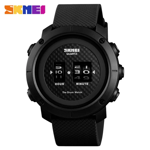 PU-Black Black SKMEI новые модные уличные спортивные простые мужские часы лучший бренд класса люкс цифровые часы водонепроницаемые наручные часы Relogio Masculino - Цвет: PU-Black Black