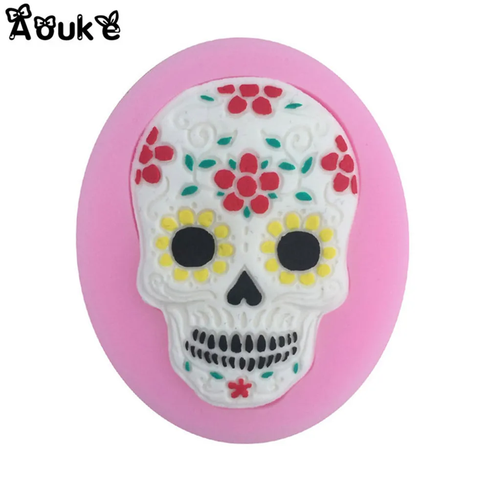 

3D Halloween Skeleton Mask Chocolate Molds Embossed Silicone Cake Mold Biscuits Fondant Mould DIY Baking Decorating Tools M100