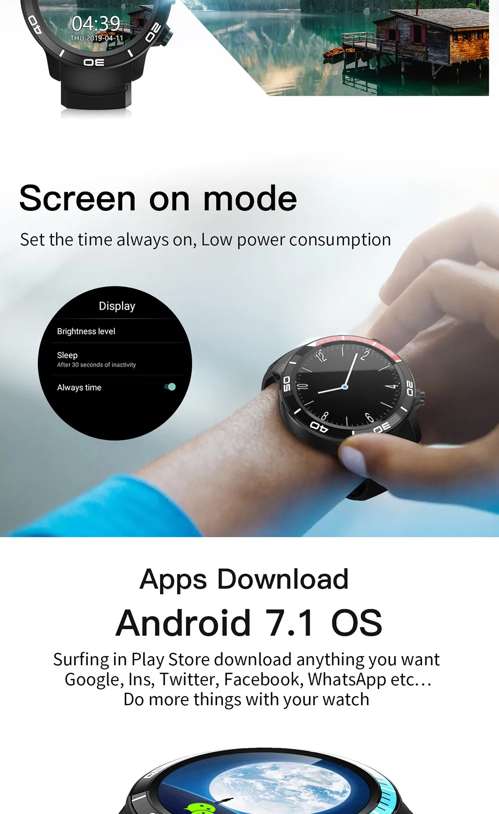 Interpad Android 7,1 OS Смарт часы для мужчин 4G gps wifi Smartwatch 1 ГБ 16 ГБ MTK6739M для xiaomi huawei Apple iphone телефон часы