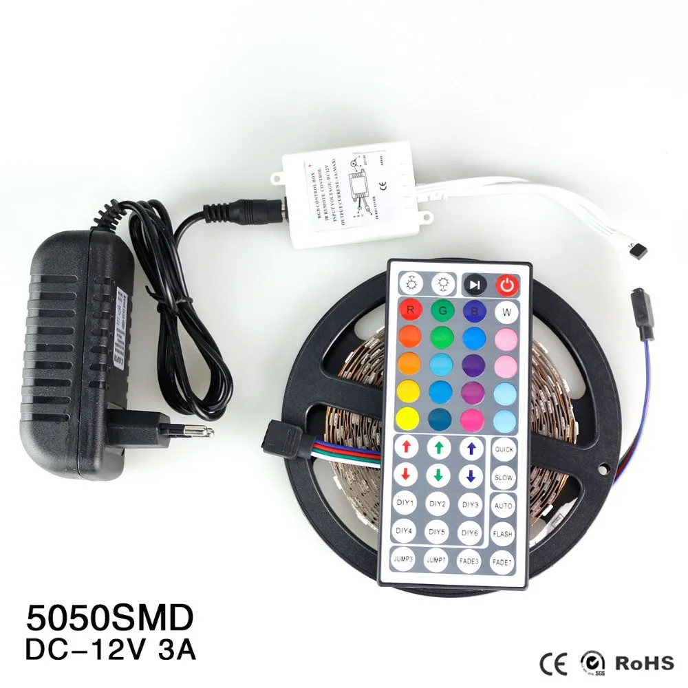 5 м 300 светодиодов неводонепроницаемая Светодиодная лента RGB SMD5050 12 В постоянного