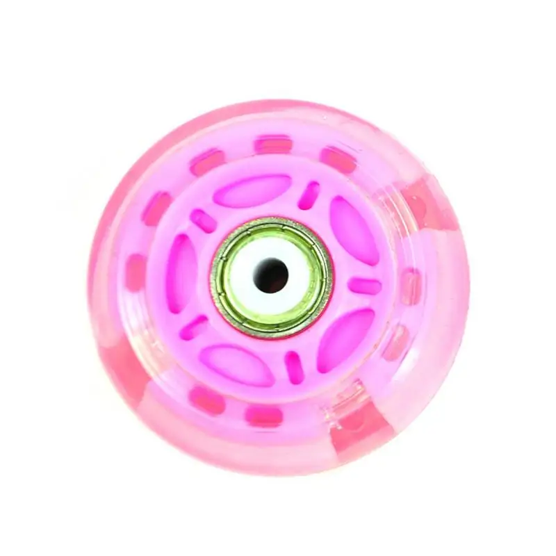 70MM pink 1 шт. детские роликовые мигающие колеса без подшипника высокого качества роликовые колеса для слалома/тормозной ролик скейт обувь - Цвет: 70MM pink