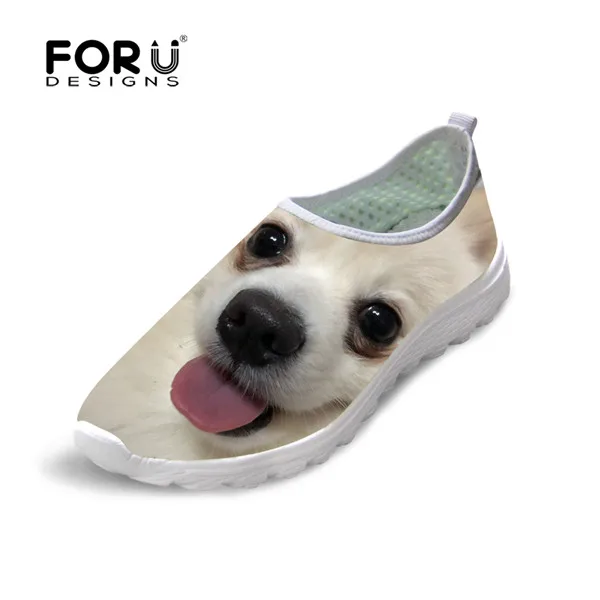 FORUDESIGNS/женские милые кроссовки с рисунком собаки хаски; модные повседневные Летние сетчатые туфли на плоской подошве для девочек; Легкие ботинки для ходьбы для женщин - Цвет: H10193AA