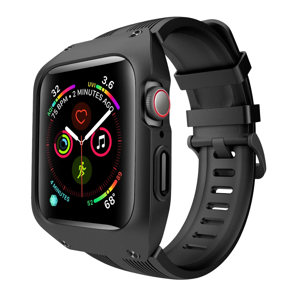 Спортивный силиконовый чехол для Apple Watch 5 водонепроницаемый дышащий ремешок