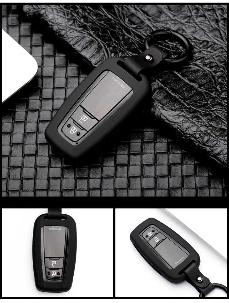 Wood grain Carbon Key Case For Toyota CHR Corolla RAV4 Avalon Land Cruiser Prado Prius Remote Fob2018 Accessories Keychain