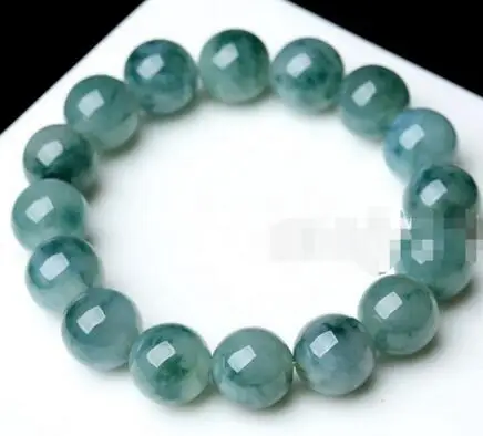 Браслет с круглыми бусинами JadeJadeite 100% натуральный зеленый 10 мм 7 5 дюйма|Плетеные