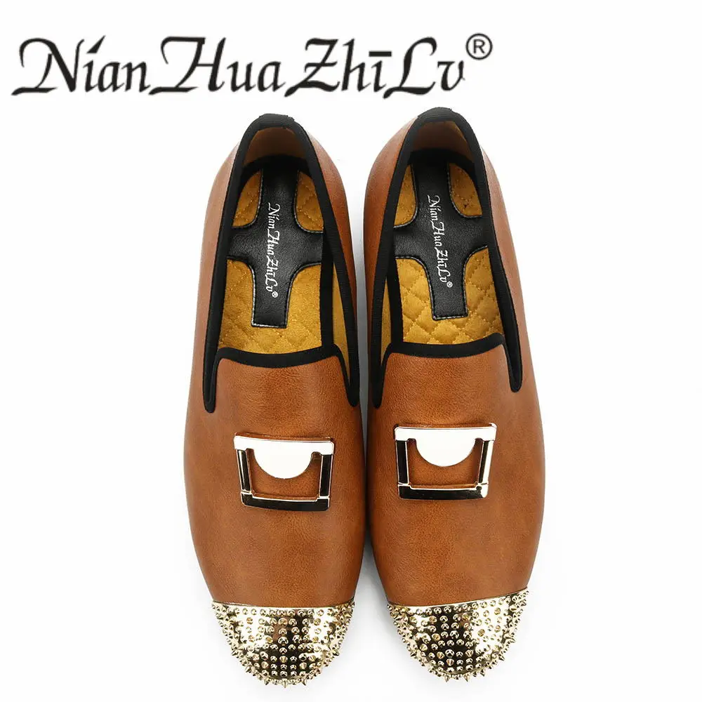 Men Casual shoes Fashion New Handmade White Leather Loafers With Gold Buckle Wedding And Party Dress Shoes | Обувь