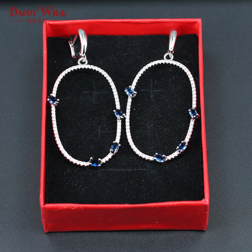 Набор свадебных ювелирных изделий из голубого серебра 925 пробы женские свадебные