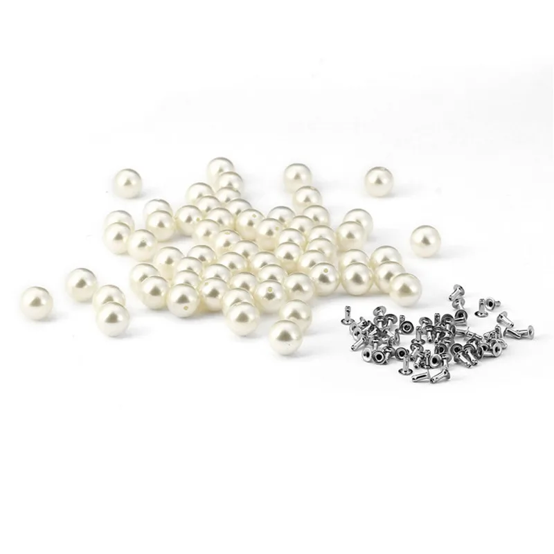 6mm-14mm pearl rivet ABS single hole half imitation DIY coat cap decoration accessories hand press the nail | Дом и сад