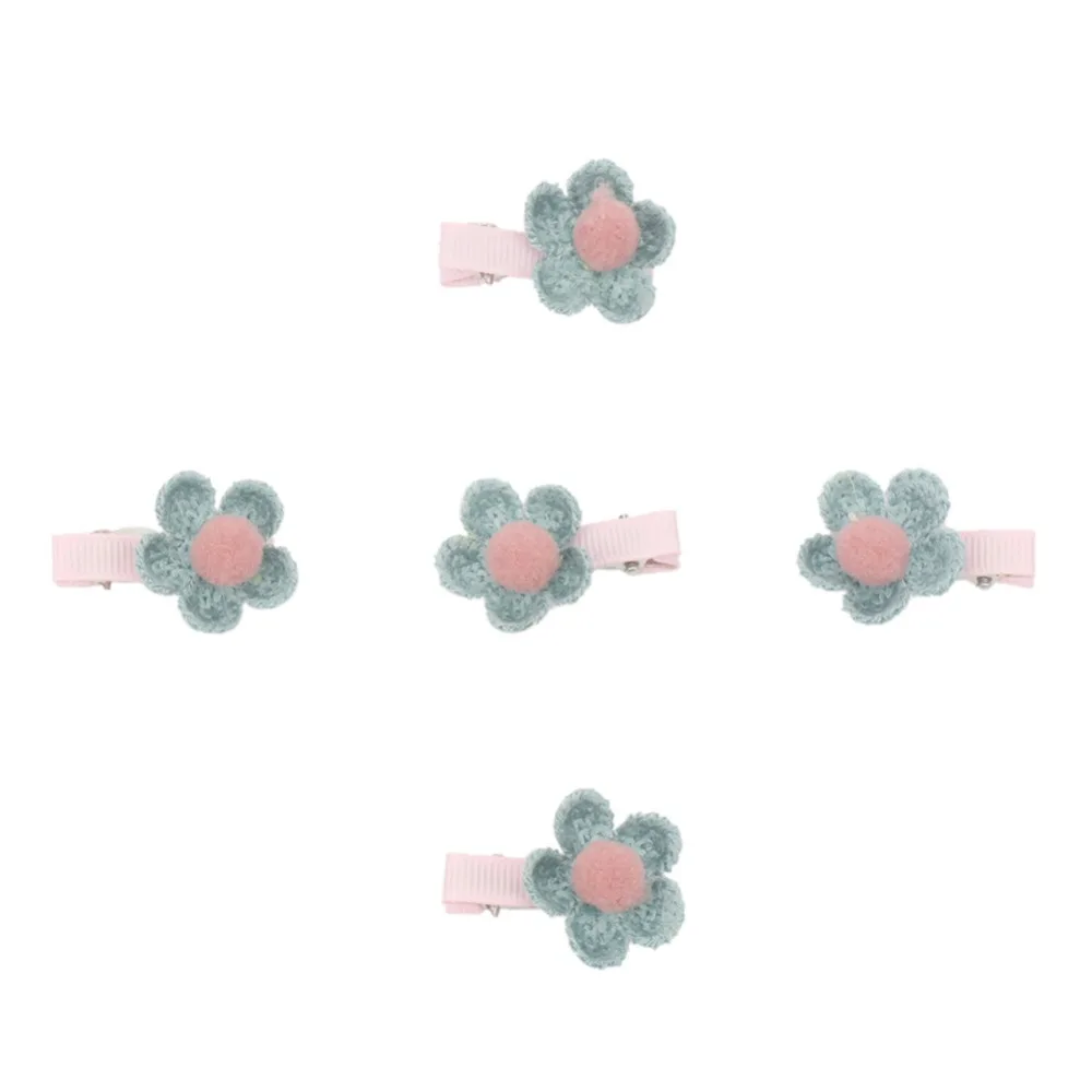 5 шт./лот зажимы для волос собак из хлопчатобумажной пряжи Цветочные заколки