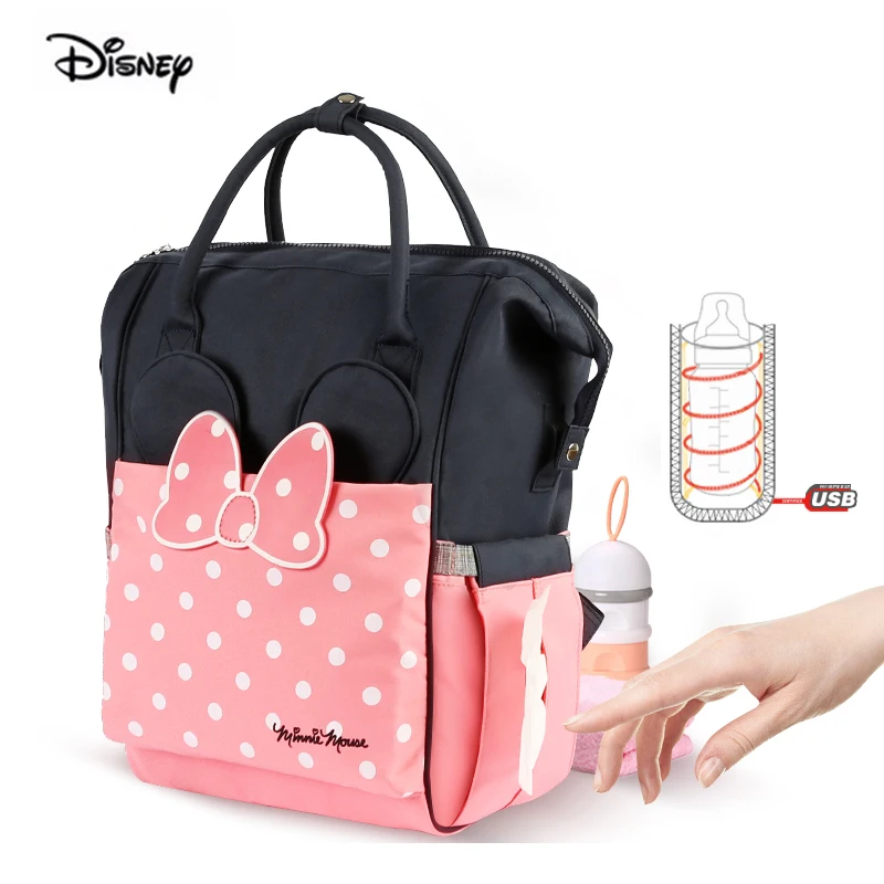 Модная сумка для мамы Disney Minnie вместительный изоляционный розовый рюкзак