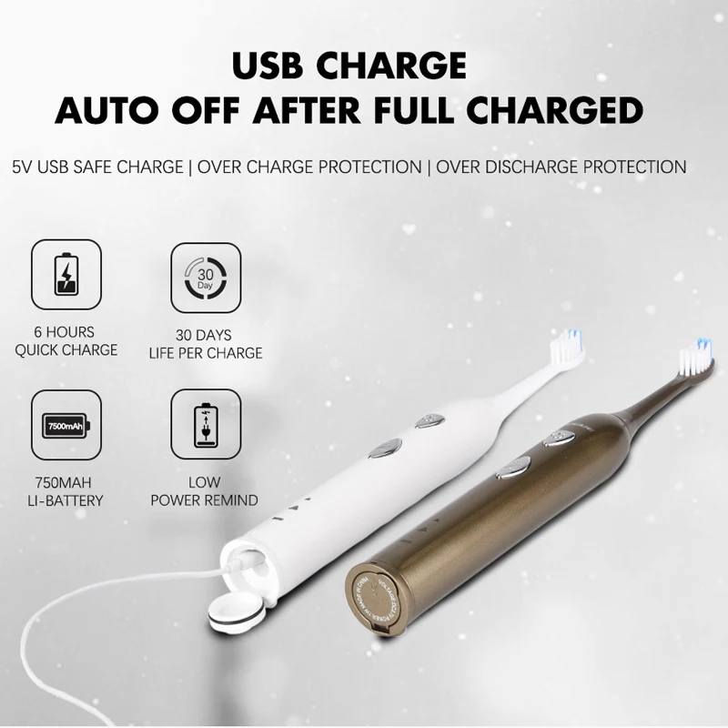 SOGUE Sonic электрическая зубная щетка дорожная коробка Maglev мотор USB зарядка 1 держатель 2 FDA щеточка S52 Escova de Dente Eletrica Sonico