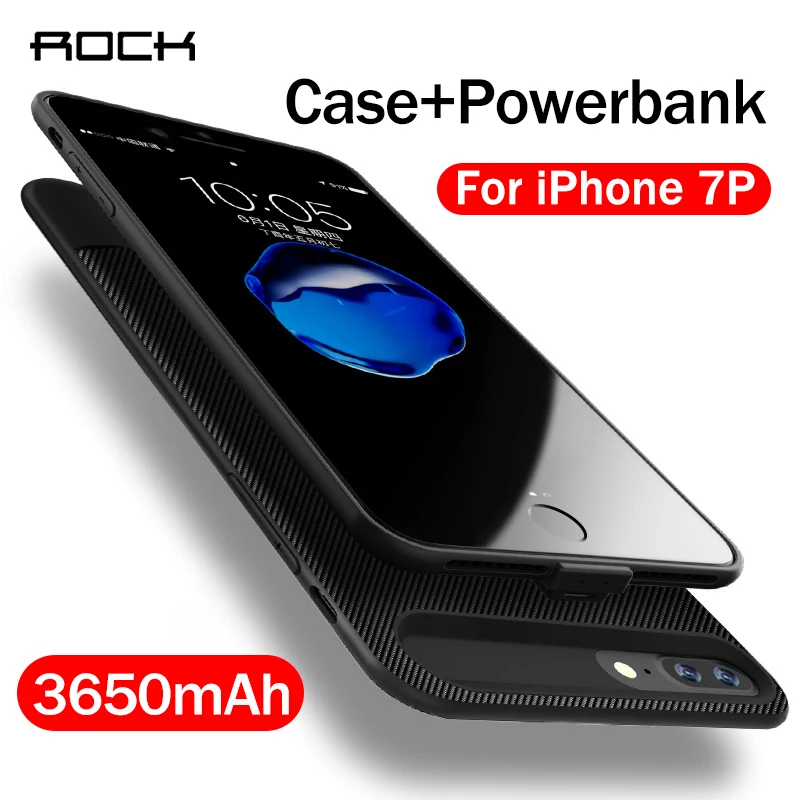 ROCK 3650 мАч задняя крышка с зажимом зарядное устройство чехол для iPhone 7 Plus 5 дюйма