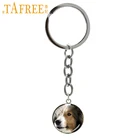 Брелок для ключей TAFREE с изображением милой собаки, модный брелок для ключей с изображением собаки, стеклянный кабошон, 2017, модные ювелирные изделия DG38