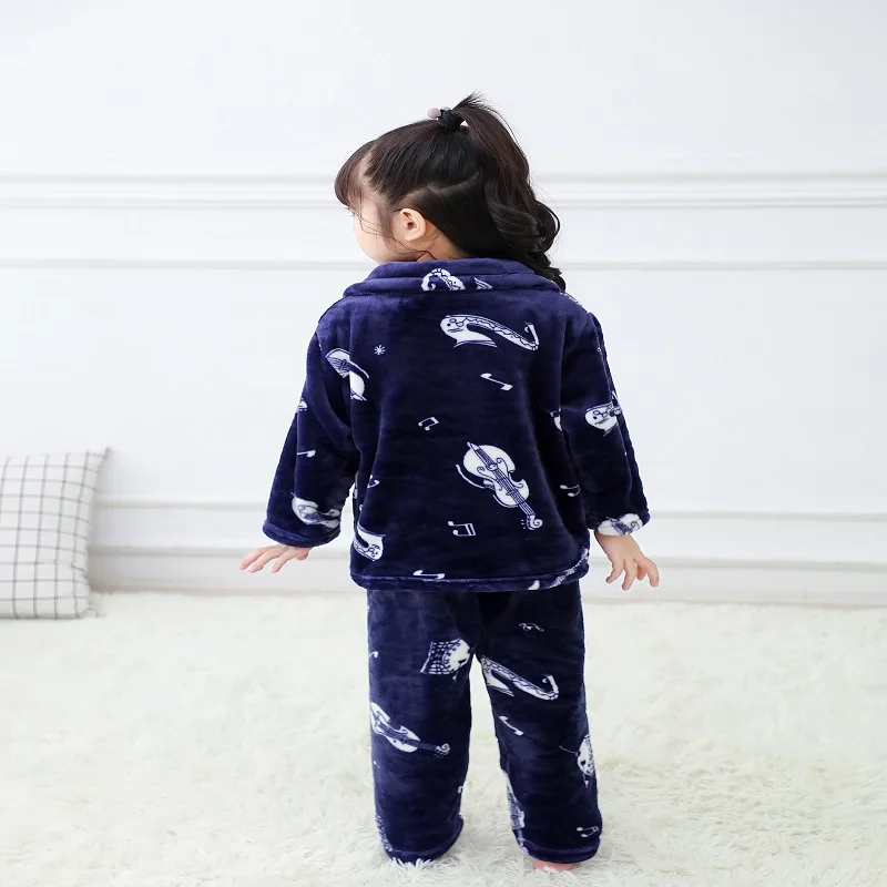 2019 новые детские фланелевые пижамы на осень и зиму с милым пингвином|Комплекты