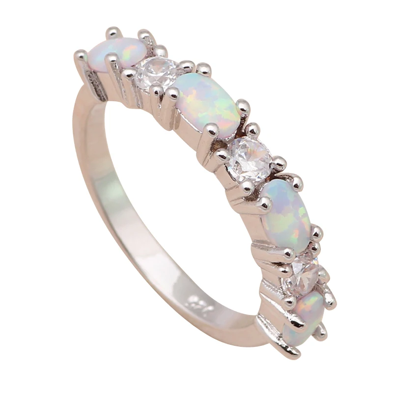 Летние ювелирные изделия Нежный дизайн Белый огненный опал серебряный