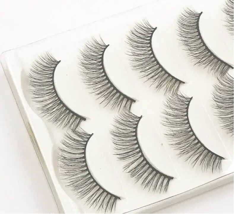 

5 Pairs 3D Mink Hair Natural Cross False Eyelashes Long Messy Makeup Fake Eye Lashes Extension Make Up Beauty Tools maquiagem