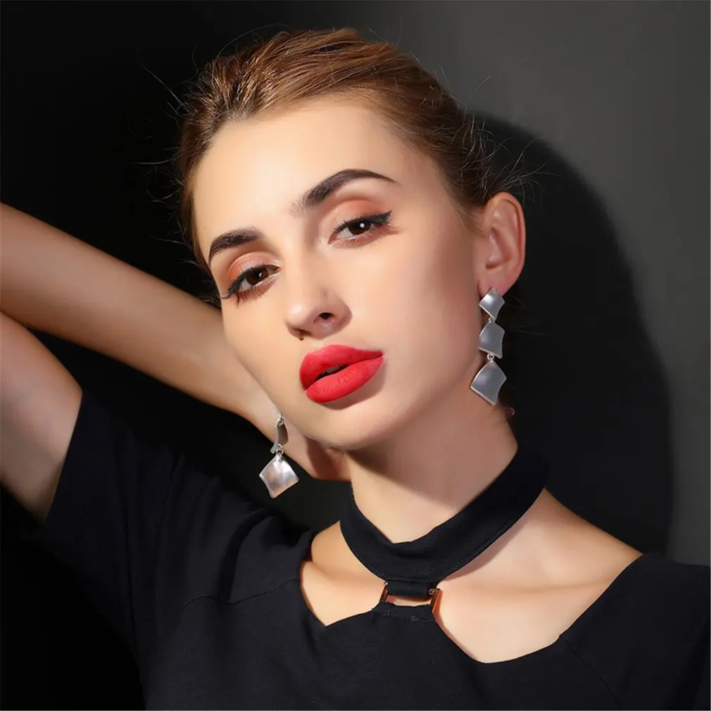 1 пара модные себе Висячие Серьги геометрический серьги для женщин Панк Круг дамы