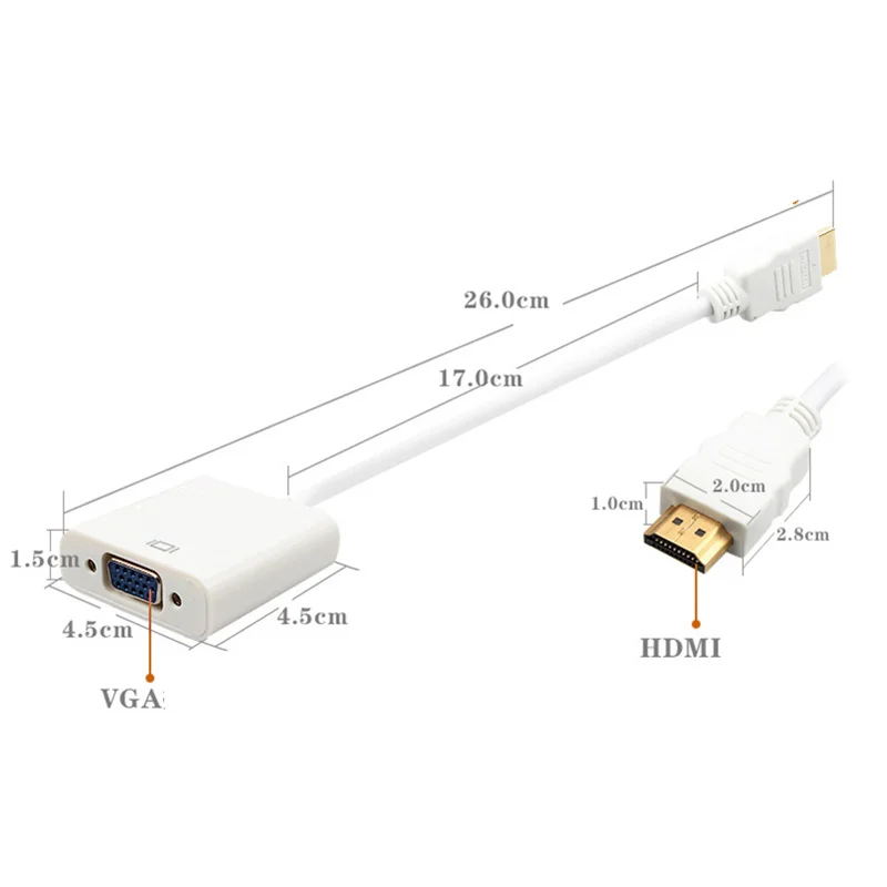 XMING HDMI VGA кабель адаптер папа Famale конвертер 1080P цифровой для аналогового видео
