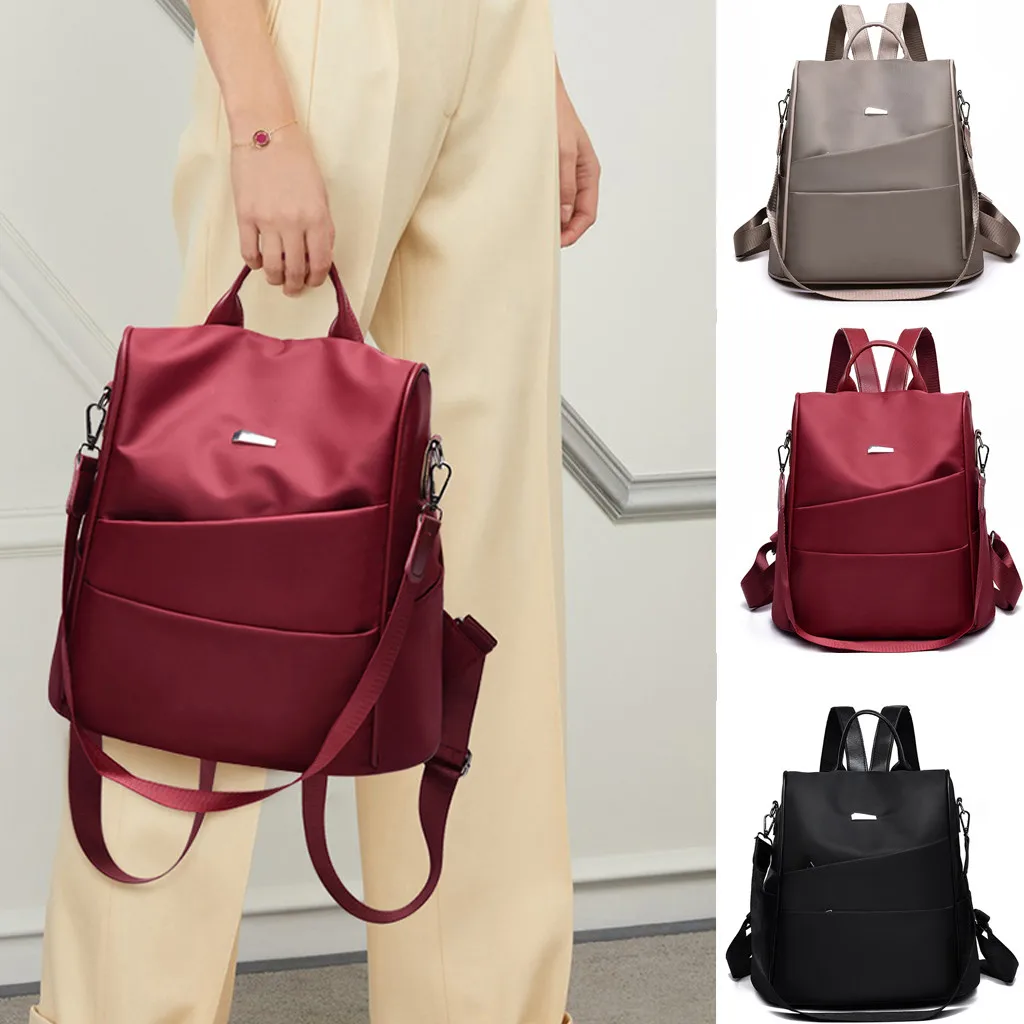 

New Style Fashion Women's Oxford Solid Backpack Lady Anti-Theft Rucksack School Travel Shoulder Bag 2019 mochila mujer 7J11