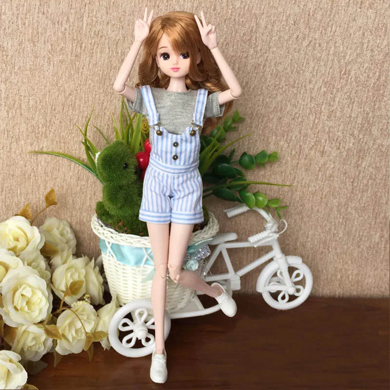 Модная Одежда для куклы блайз на подтяжках брюки или футболка для Blyth 1:6 джинсы Повседневная одежда для Licca 1/6 аксессуары для кукол