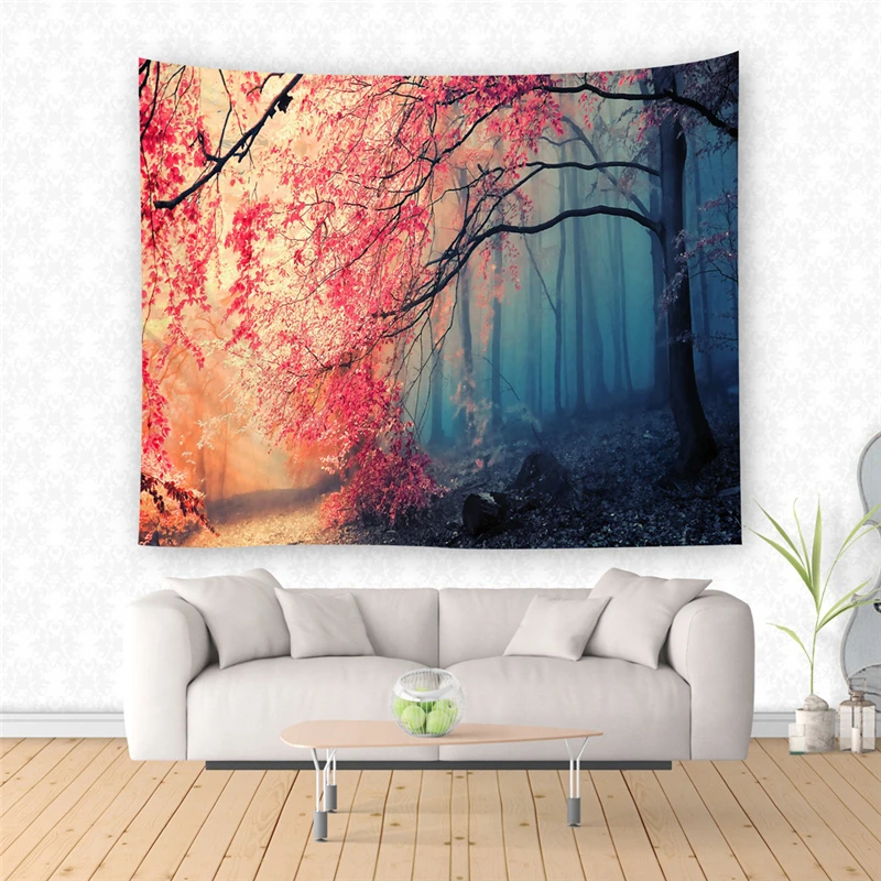 Casegrace Forest Tapestry Simple Style Wall Dorm Decor Hanging Printed With Polyerter Table Cloth Picnic | Дом и сад