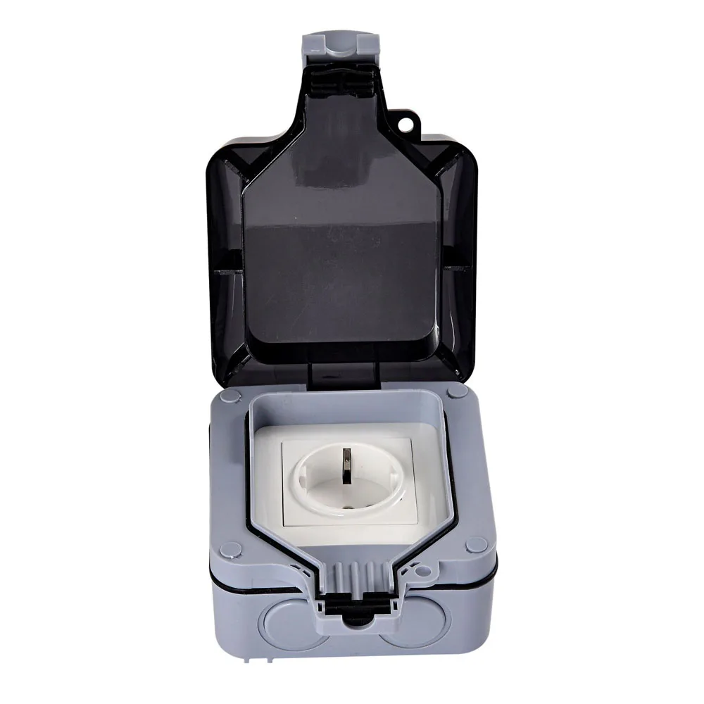 IP66 16A EU Standard Wall Power Outlet Weatherproof Waterproof Electrical Socket for Outdoor Wall/ Bathroom/Kitchen AC 110~250V |