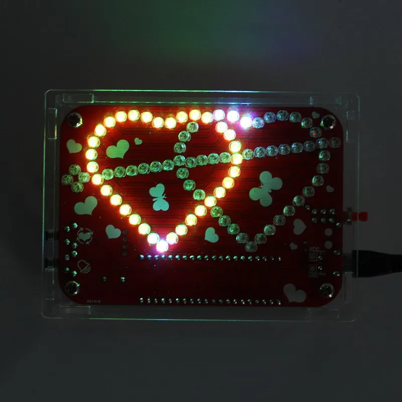 Электронный набор для самостоятельной сборки RGB LED двойной в форме сердца свет