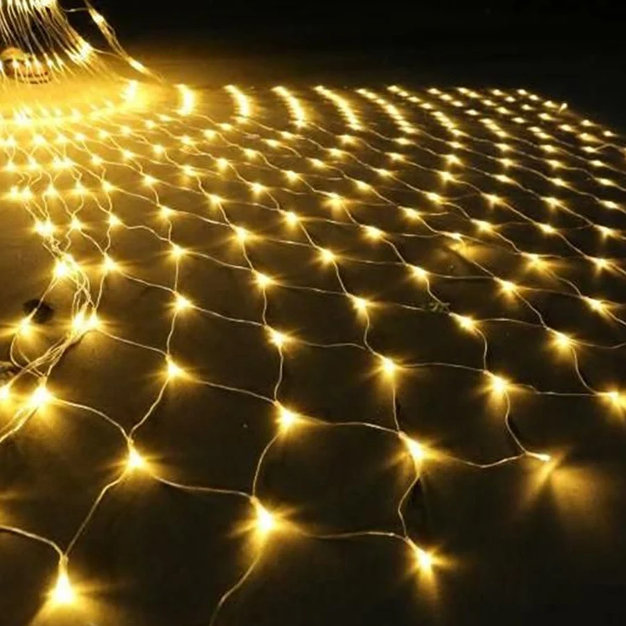 

BEIAIDI 2x2M 3x2M 6x4M Christmas LED Mesh Net Fairy String Light Outdoor Garden Window Curtain Wedding Holiday Garland Light