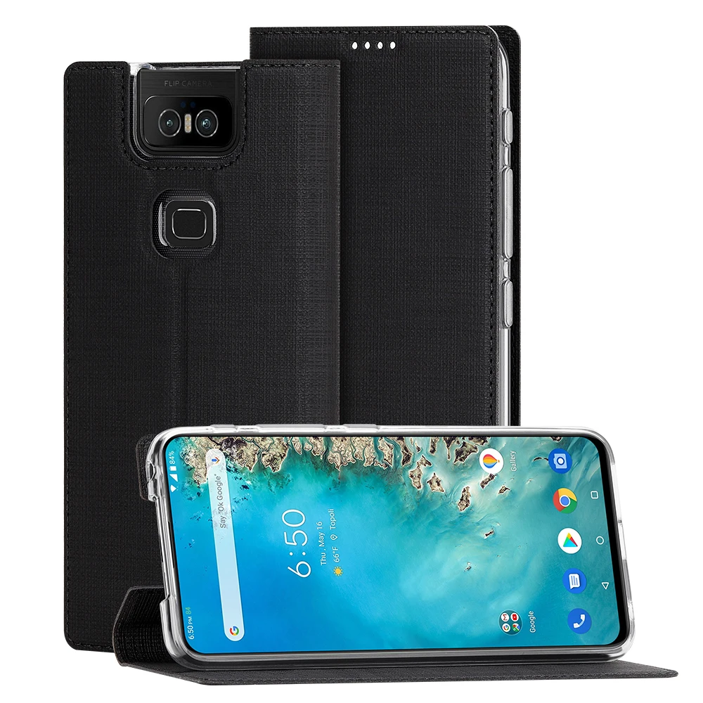 Защитный чехол для телефона для Asus Zenfone 6 ZS630KL, мягкий флип-чехол для телефона, элегантный кожаный многофункциональный чехол с подставкой