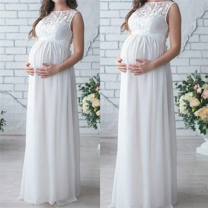 wholesale drop shipping Pregnant Women Lace Long Maxi Dress Maternity Gown Photography Props Clothes Fashion Causal S3JUN11 | Мать и