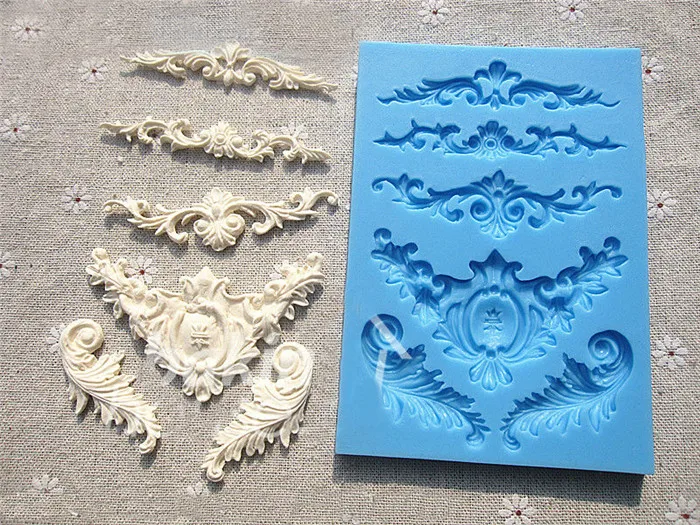 Силиконовая форма в виде цветов лозы симметричной формы помадная паста сделай