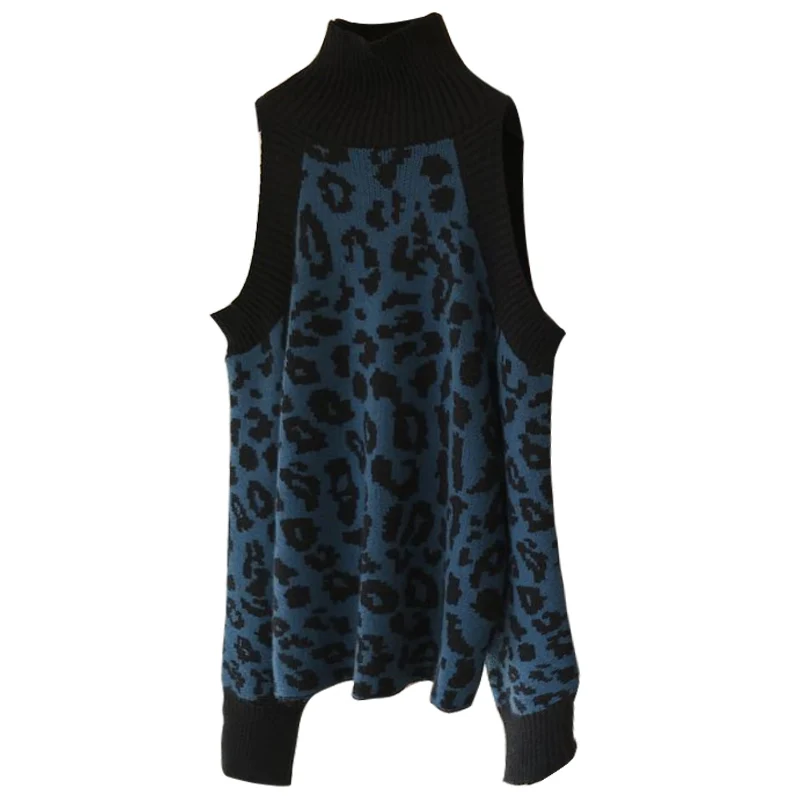 ALPHALMODA 2018 зимний женский сексуальный свитер с леопардовым принтом высоким