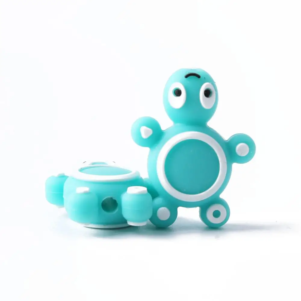 turquoise tortoise Давайте сделаем Детские Прорезыватели, силиконовые Черепашки, 5 шт., 4-6 месяцев,, DIY, черепаха, пищевая, для домашних животных, грызунов, игрушки, аксессуары - Цвет: turquoise tortoise