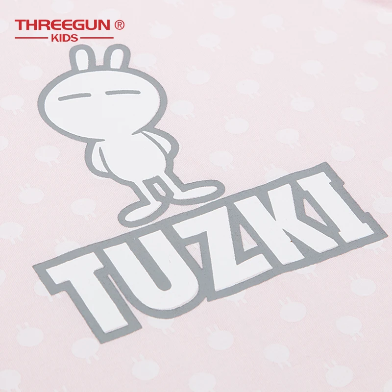 THREEGUN/нижнее белье; топы с бретельками для девочек; детская Облегающая майка; хлопковое нижнее белье для девочек-подростков с принтом «Tuzki»; удобный детский топ