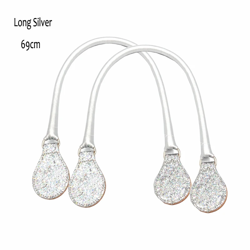 Long Silver Короткая Длинная полиуретановая круглая ручка ремня с d-образной пряжкой капли для города шик Obag корзина ведро Классическая мини женская сумка O сумка сумки - Цвет: Long Silver