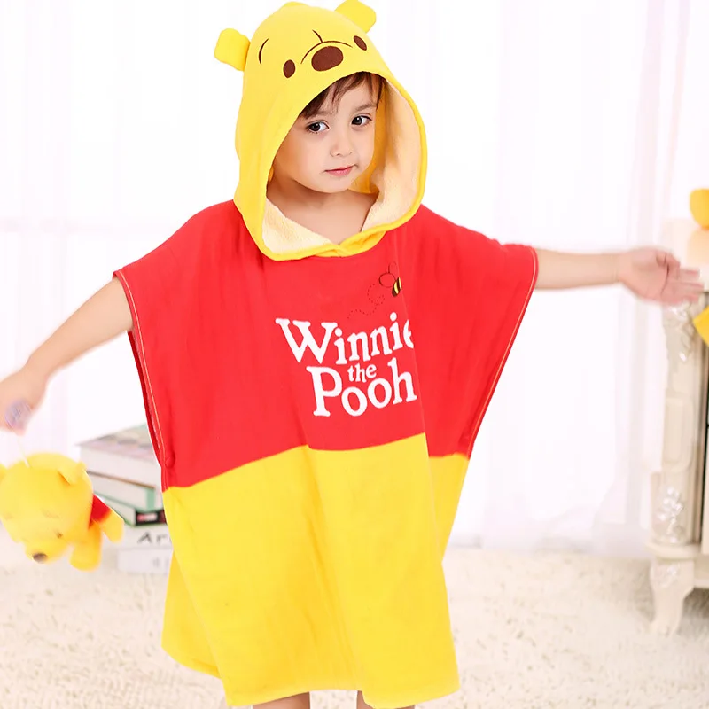 Disney Mickey Pooh/детское банное полотенце с капюшоном 100% хлопковый плащ банный халат