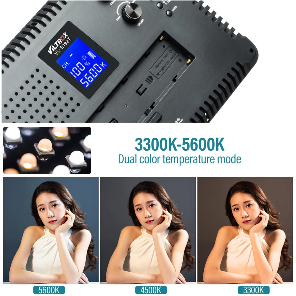 Viltrox 3/2 шт. VL S192T 50 Вт Двухцветная светодиодная лампа для освещения видео +