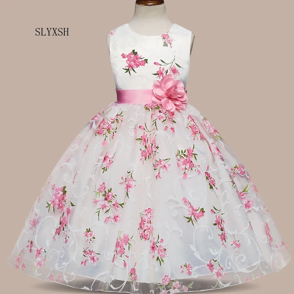 Платье для маленьких девочек 2018 Летнее Детское платье без рукавов с цветочным