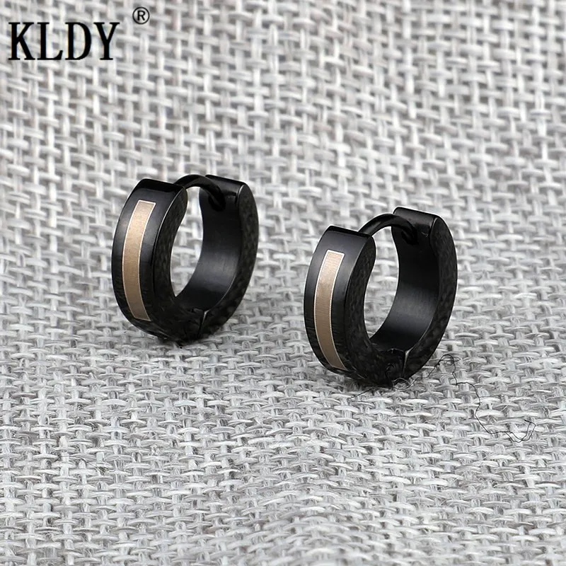 KLDY мужские серьги из нержавеющей стали в стиле панк черные маленькие для женщин