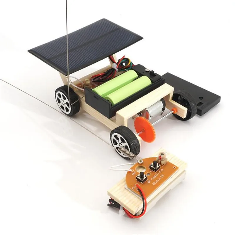 DIY солнечный автомобиль с дистанционным управлением деревянная сборка RC научная
