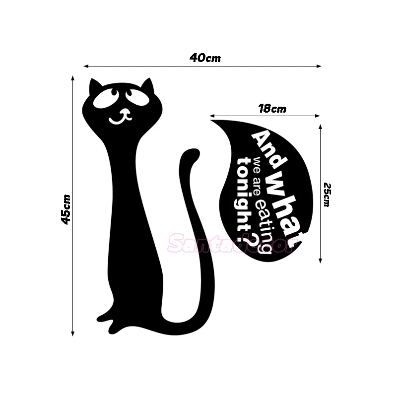 

Cute Cat Kitten What are we eat Vinyl Wall Sticker Mural Wall Art Decal Kitchen Fridge Home Decor Poster House Decoration