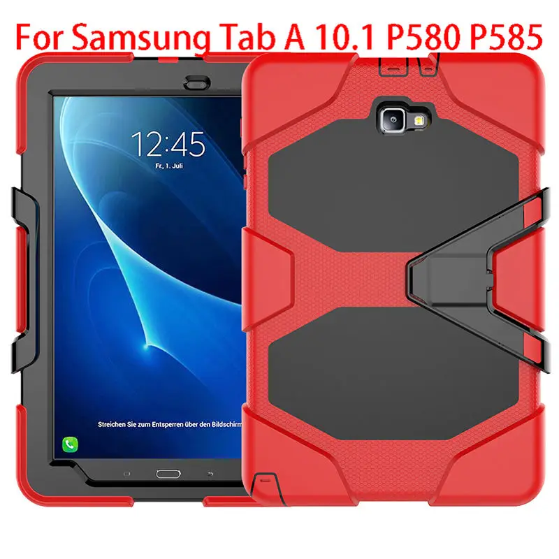 red Армированный чехол с подставкой Funda для samsung Galaxy Tab A A6 10,1 P580 P585 чехол для планшета противоударный сверхмощный стенд - Цвет: red