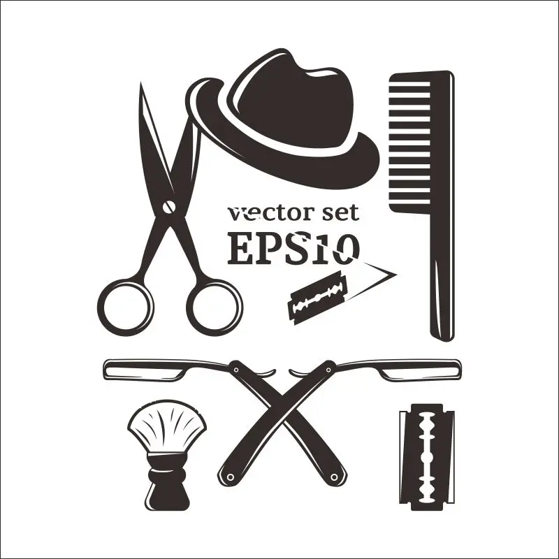 CHM hombre барбершоп салон de belleza la pared ventana herramientas para el cabello etiqueta estilista 235|Наклейки на