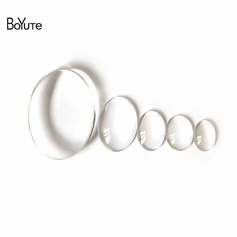 BoYuTe DIY Ювелирные изделия найти компоненты 10*14 мм 13*18 мм 18*25 мм 30*40 мм овальный прозрачный стеклянный камень Кабошон