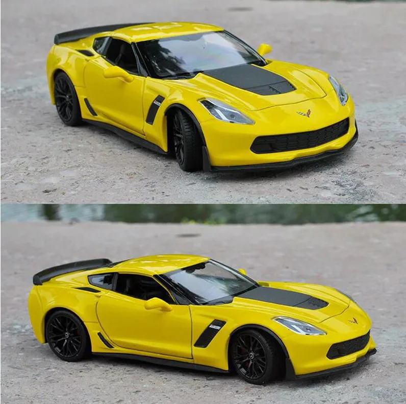 Высокая симуляция corvette Z06 1:24 Масштаб передовая Игрушечная машина из сплава литая